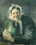 Fritz von Uhde Old woman with a pitcher Sweden oil painting artist